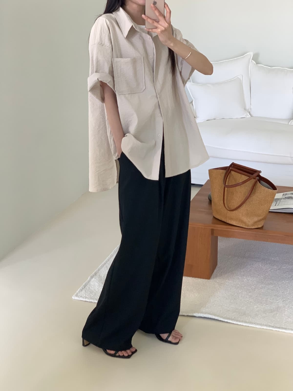 Long Air Sheer Shirt - 이미지 1