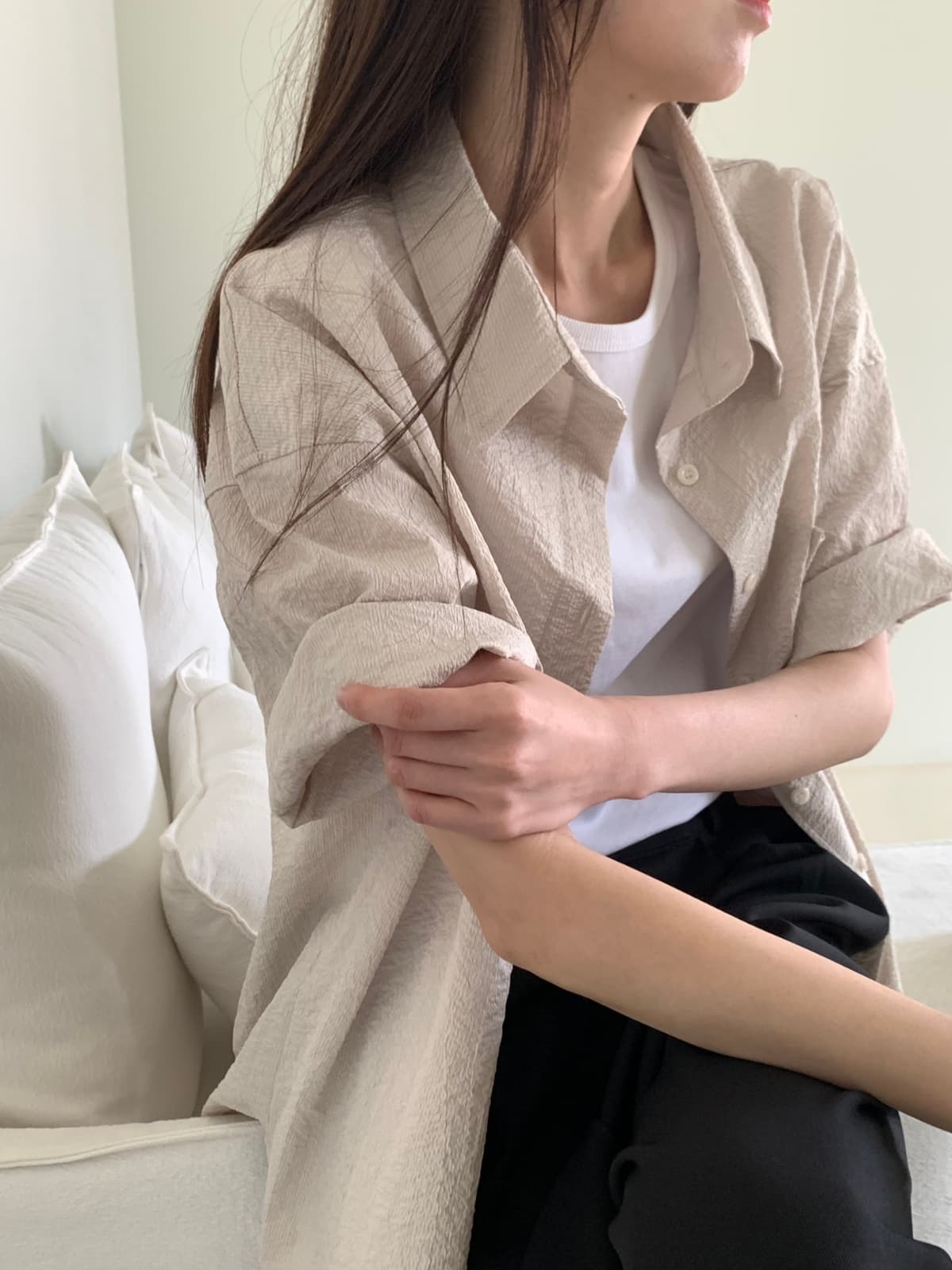 Long Air Sheer Shirt - 이미지 6