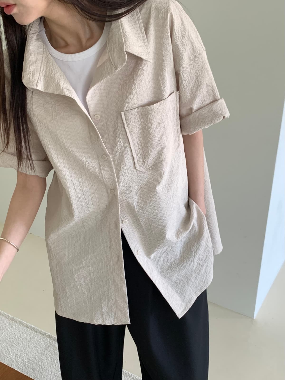 Long Air Sheer Shirt - 이미지 5