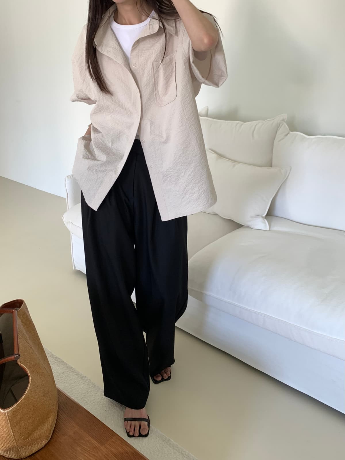 Long Air Sheer Shirt - 이미지 3